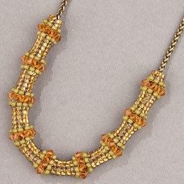 Mustard Triangle Herringbone Necklace